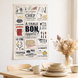 Torchon Cuisine Française Ecru 48 X 72 en situation