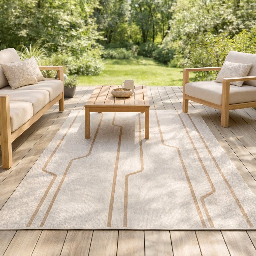 Tapis Damon outdoor Naturel 160 x 230 en situation