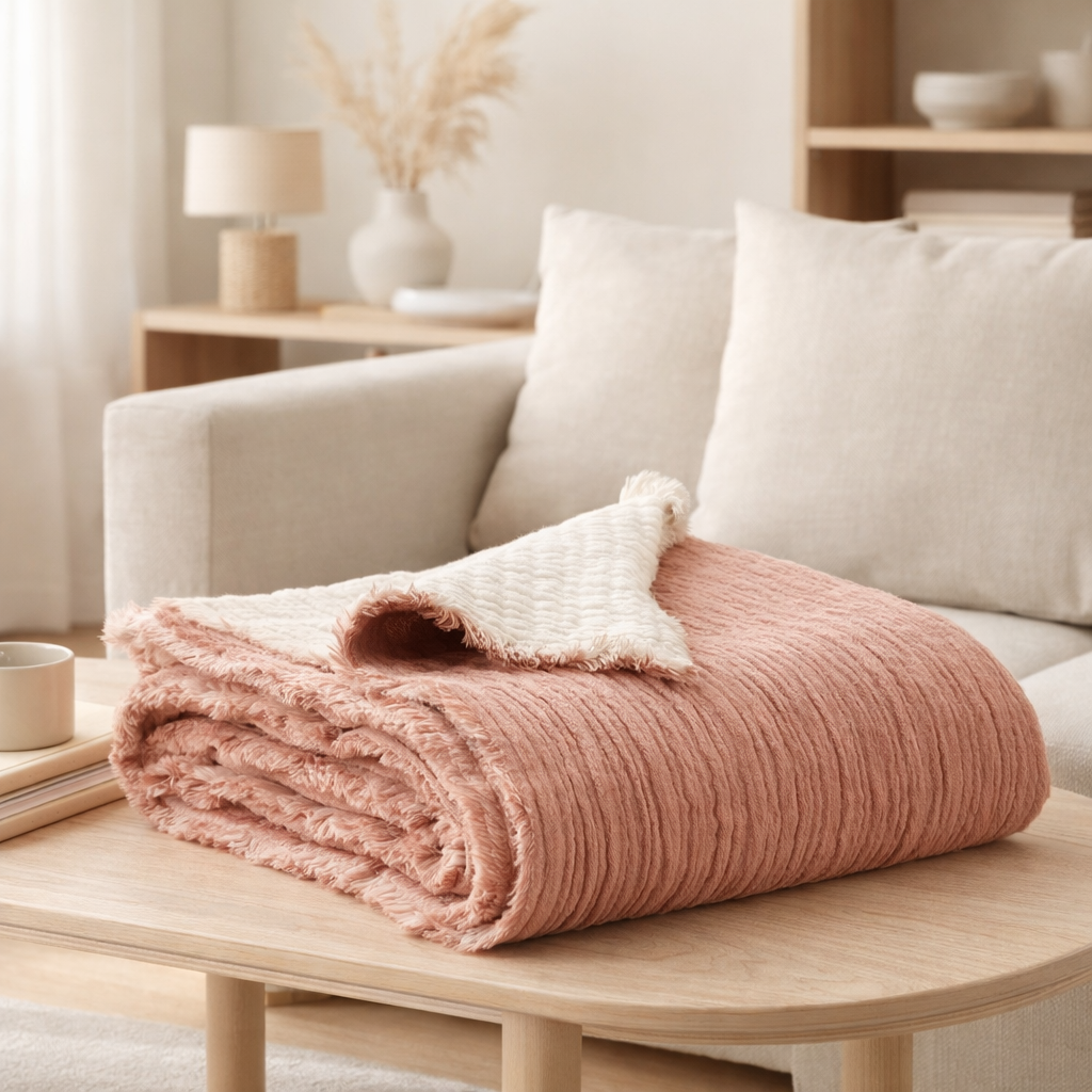 Plaid Emilio Terracotta 130 x 200 en situation
