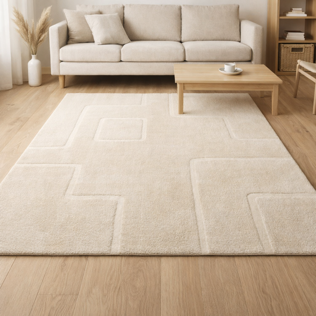 Tapis Louisa Neige 160 x 230 x 2 cm en situation
