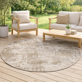 Tapis Catania 2 outdoor Naturel Diamčtre 160 cm en situation