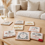 Lot de 6 sous-verres Bordeaux 10 x 10 en situation