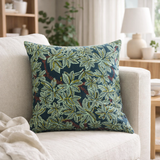 Coussin imprimé Ariane Pétrole 45 x 45 en situation