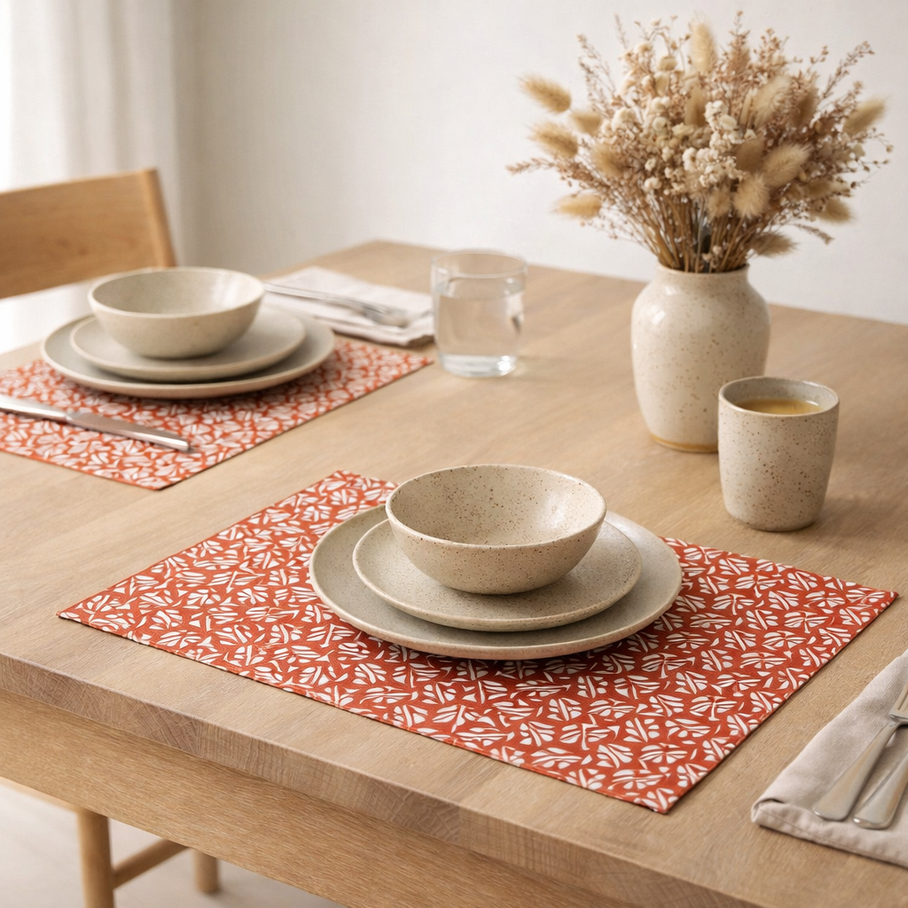 Set de table enduit Pompei Marmelade 33 x 48 en situation