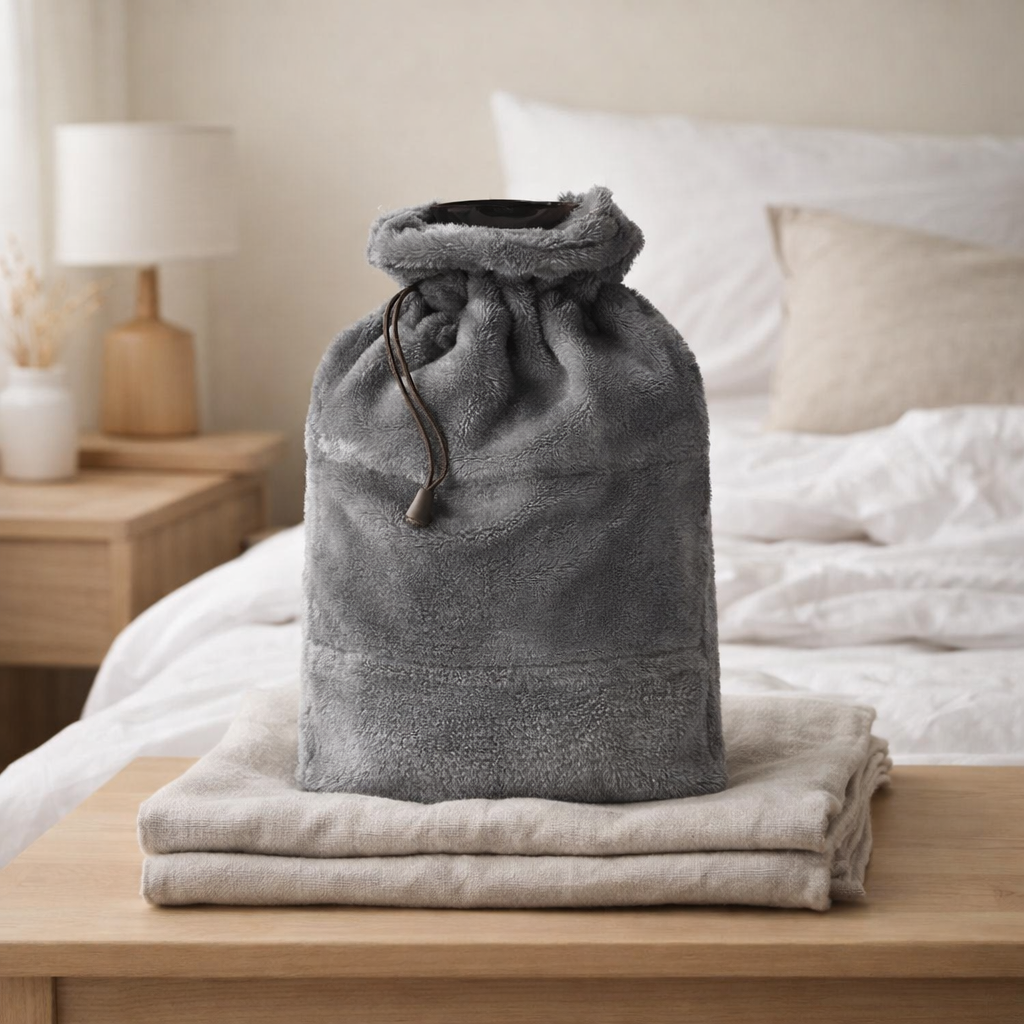 Bouillotte Tendre Gris 23 x 33 en situation