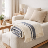 Plaid jacquard Jane Multico marine 130 x 160 en situation