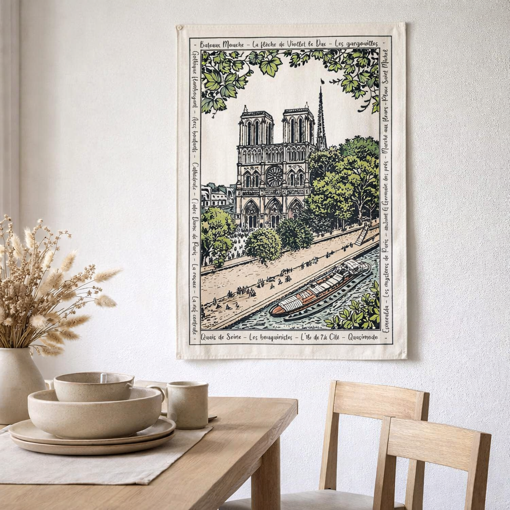 Torchon Notre dame Ecru 48 x 72 en situation