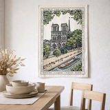 Torchon Notre dame Ecru 48 x 72 en situation
