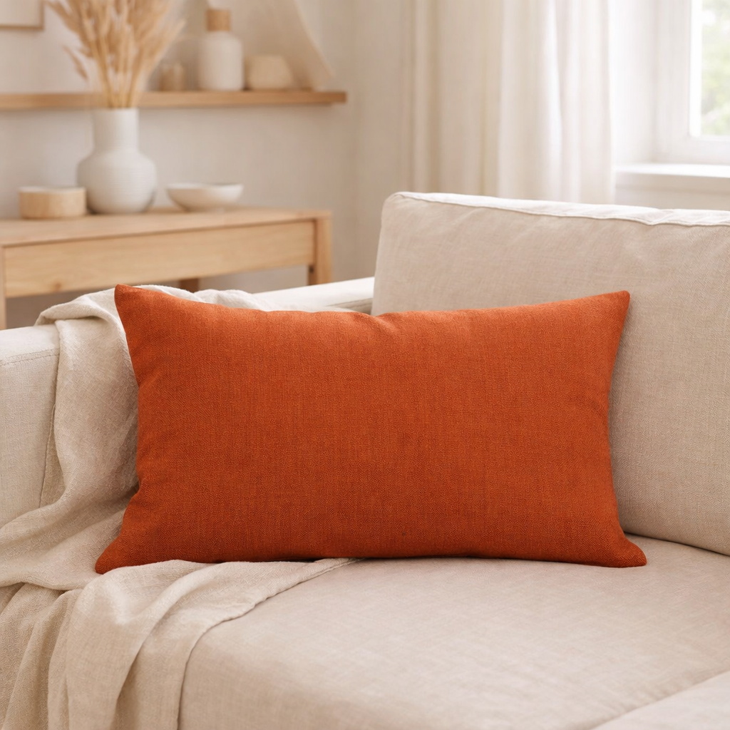 Coussin uni Zeff Rooibos 30 x 50 en situation