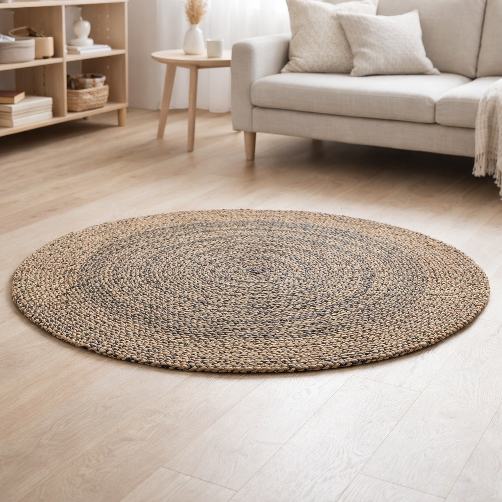 Tapis Elliot Carbone diamétre 160 cm en situation