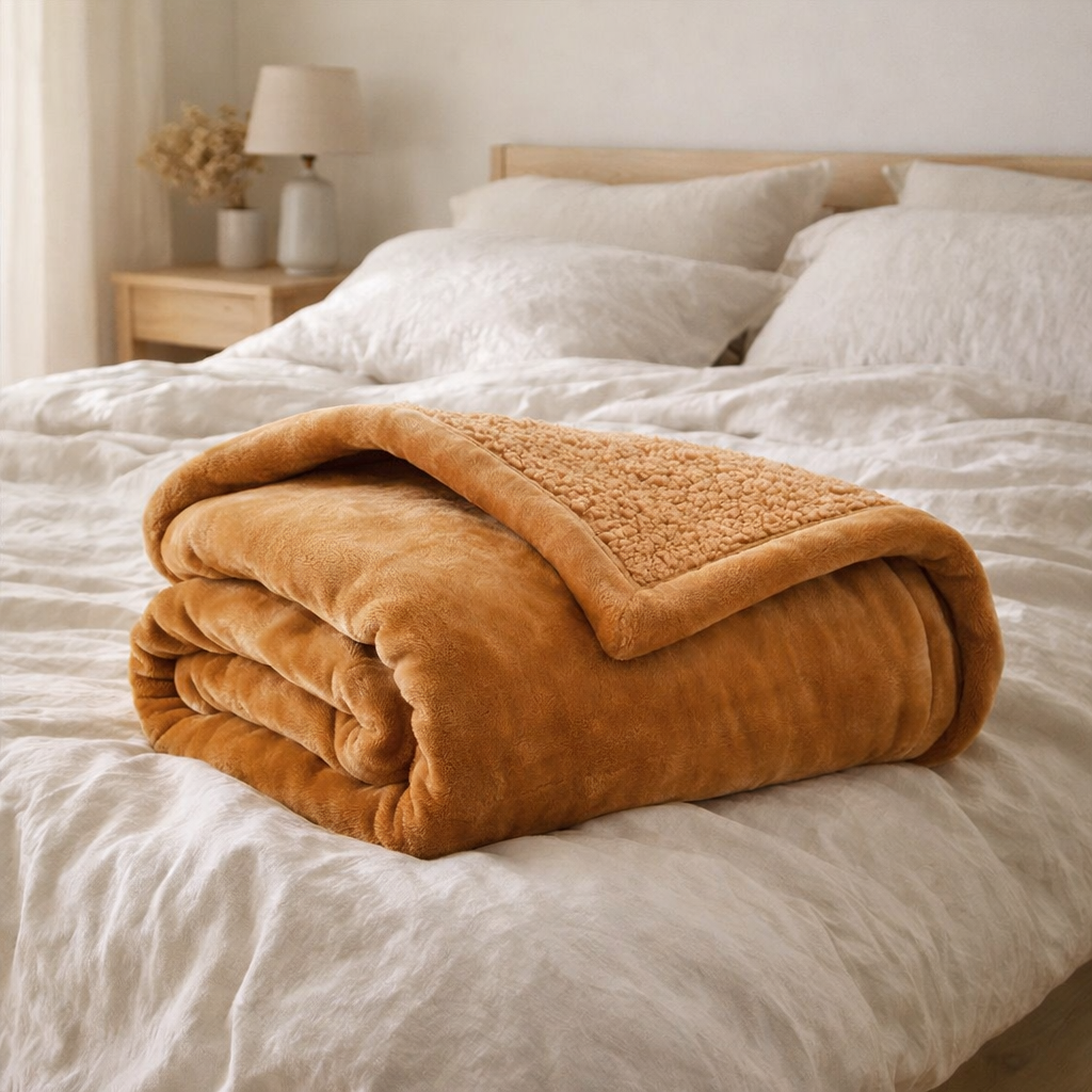 Jeté de lit Michka Bronze 220 x 240 en situation
