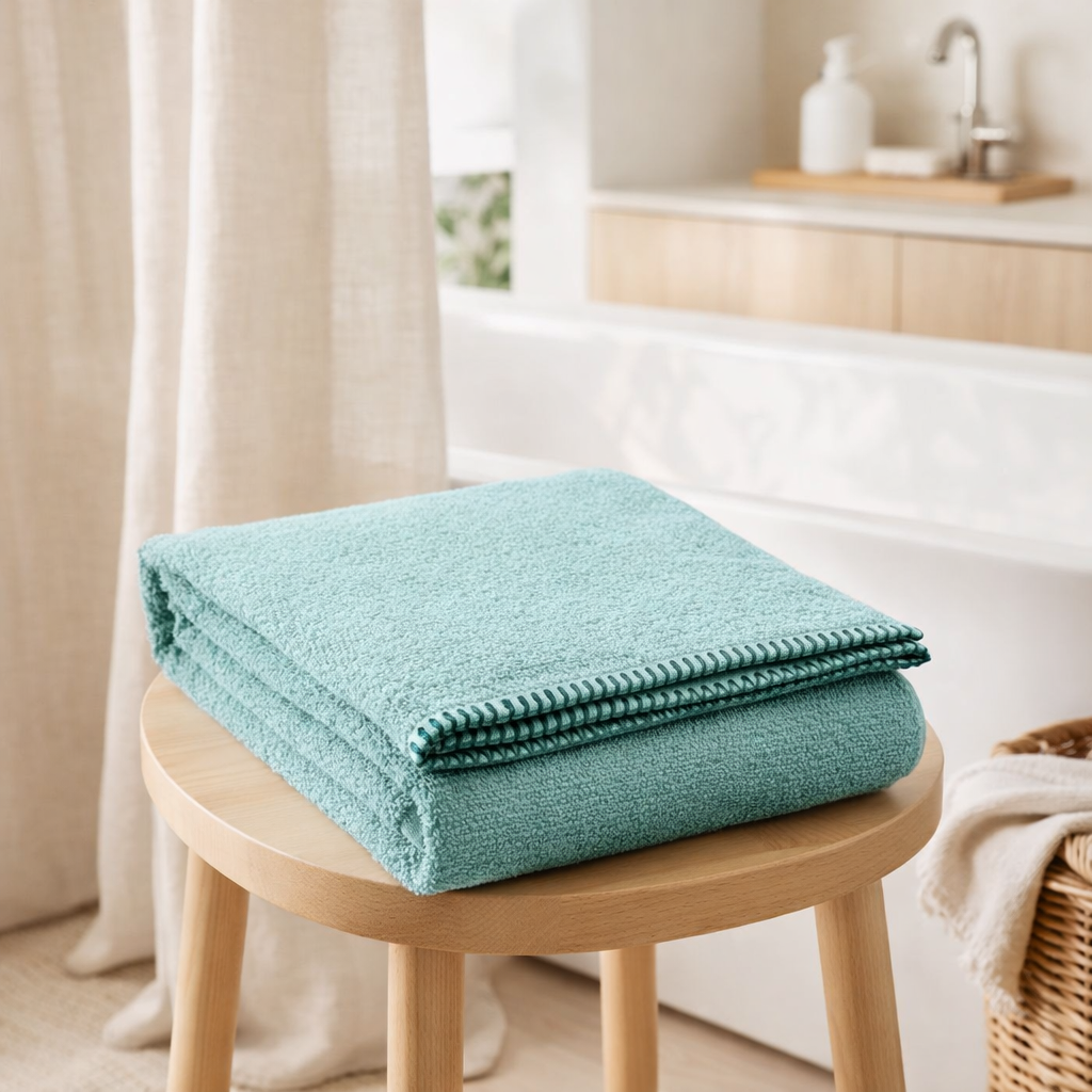 Drap de douche Bora Quartz 70 x 130 en situation