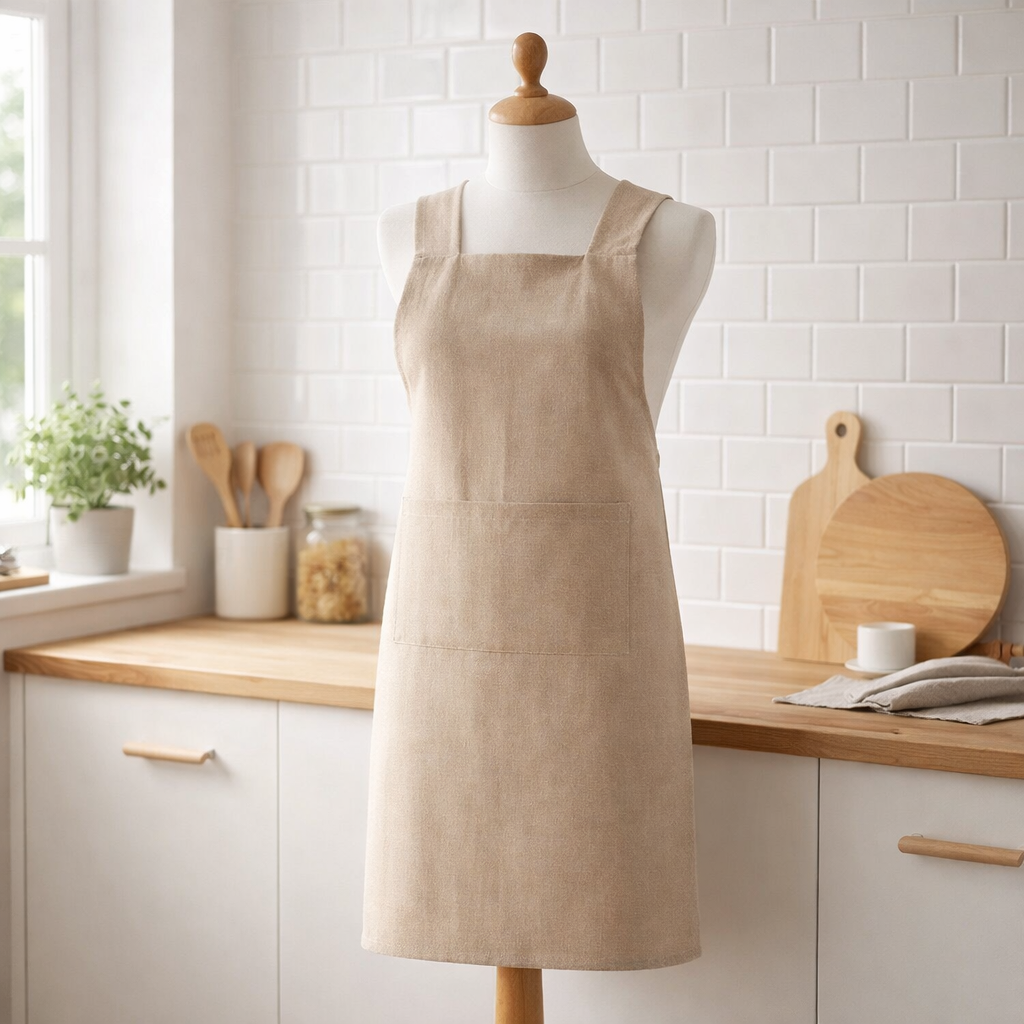 Tablier de cuisine recyclé Gen Naturel 120 x 85 en situation