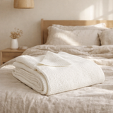 Jeté de lit Maia Blanc 180 x 260 en situation