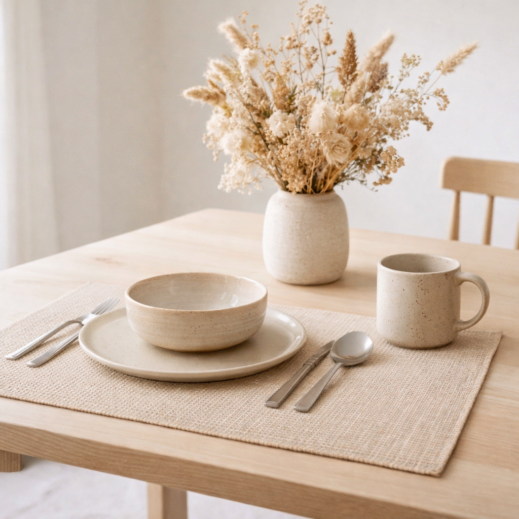 Set de table Canna Latte 33 x 45 en situation