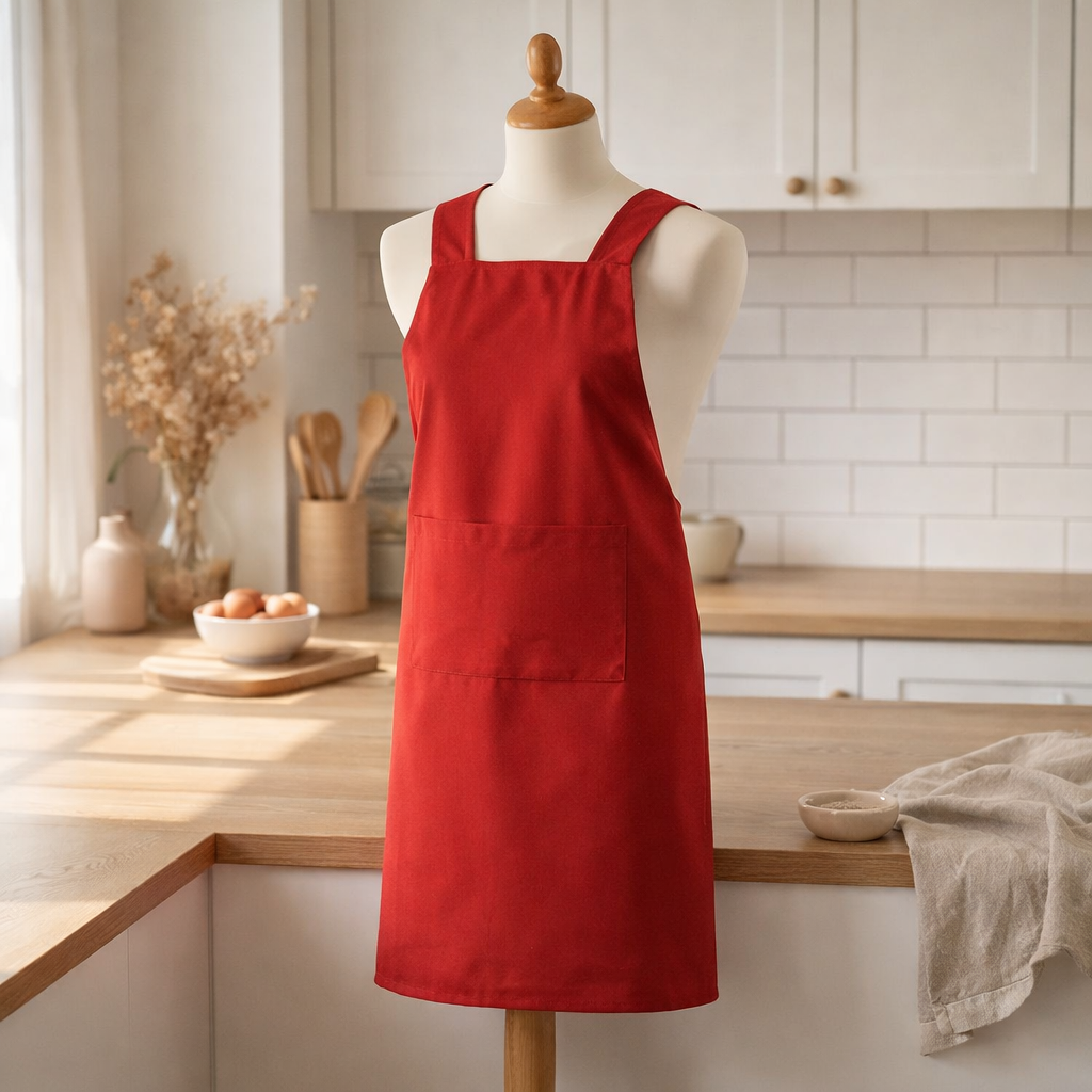 Tablier de cuisine Gen Rouge 120 x 85 en situation