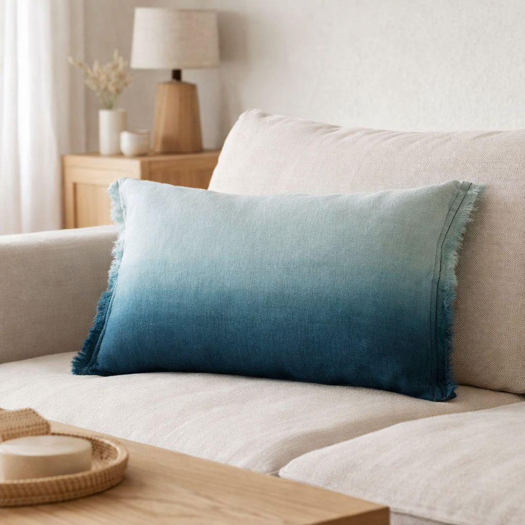 Coussin Zeff Shade Indigo 30 x 50 en situation
