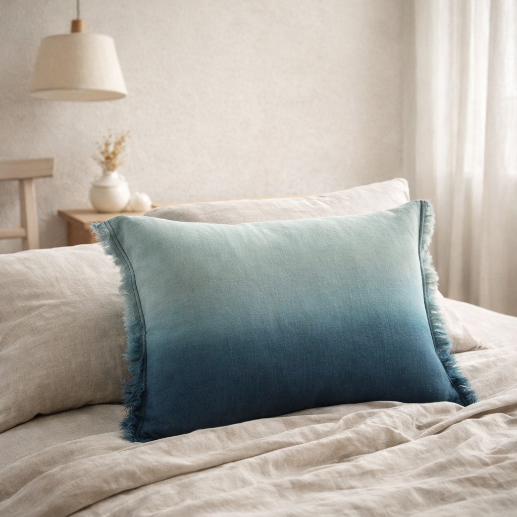 Coussin Zeff Shade Indigo 30 x 50 en situation