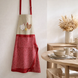 Tablier de cuisine Fadéle Ficelle 80 x 85 en situation