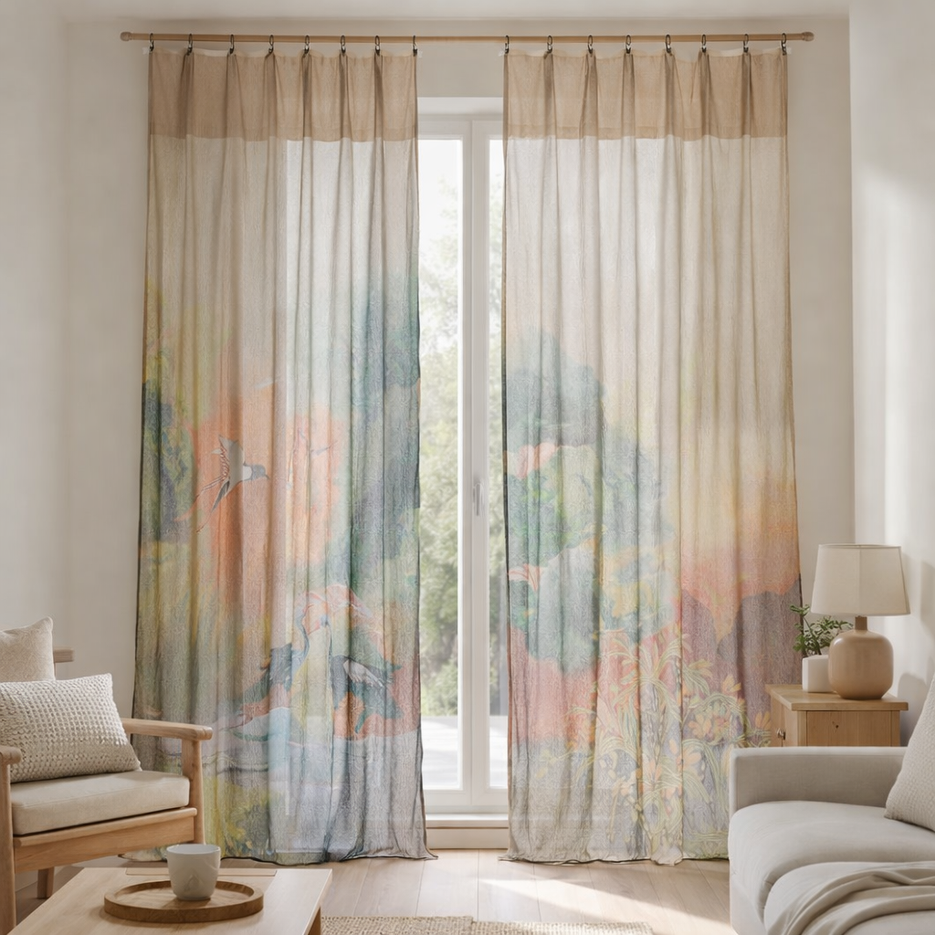 Paire de rideaux voile Zeff Lola Multico 140 x 280 en situation