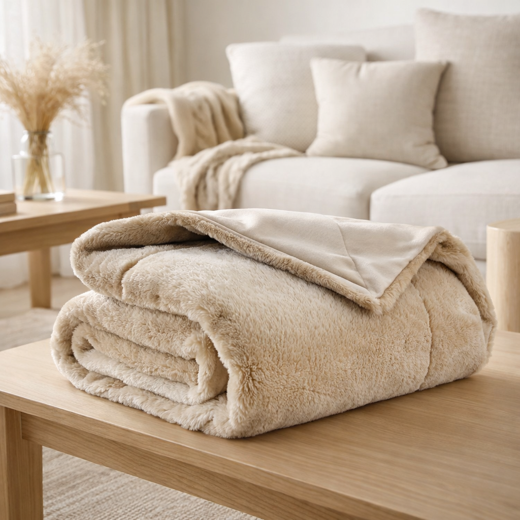 Plaid Kinta Mirabelle 130x160 en situation