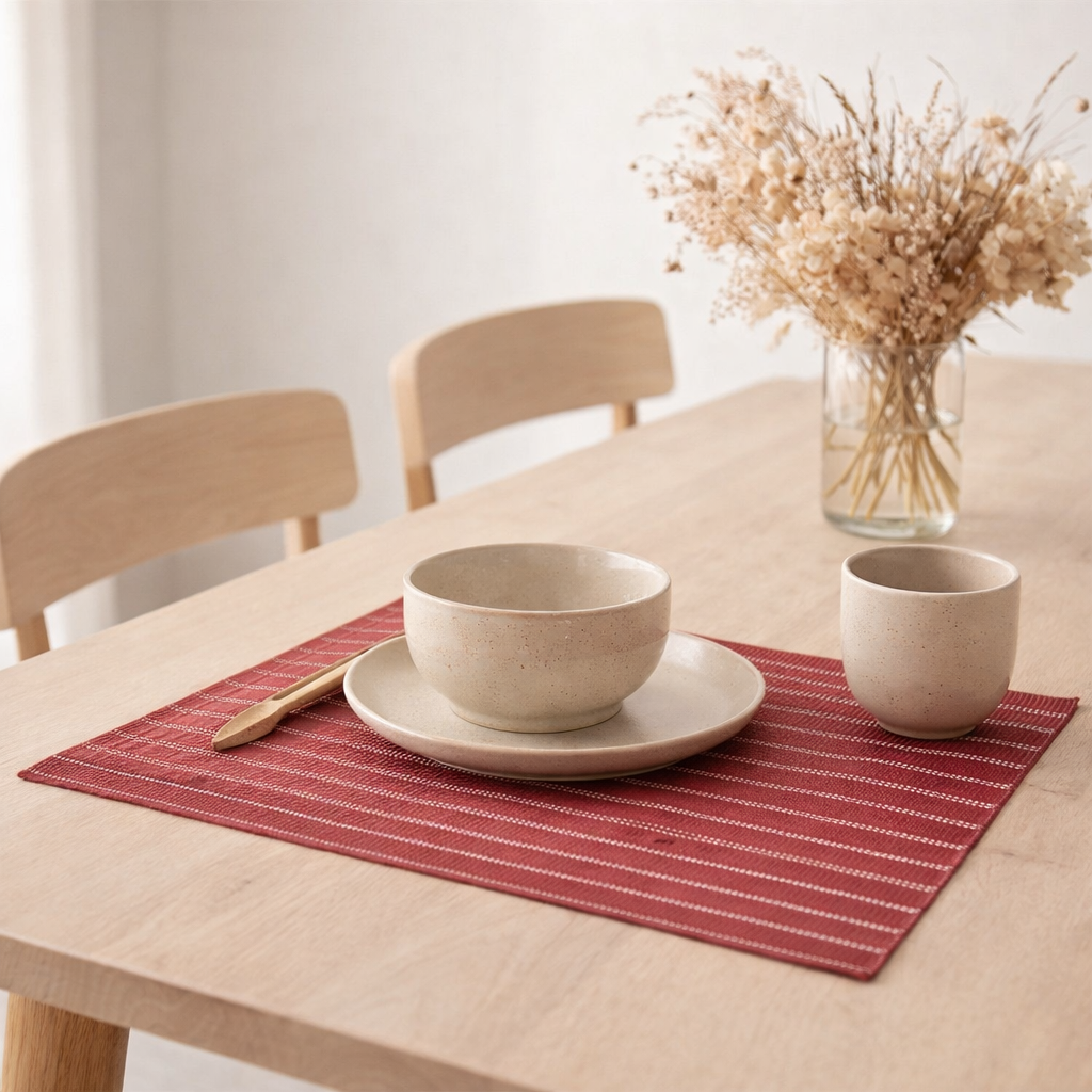 Set de table Manoka Griotte 33 x 45 en situation