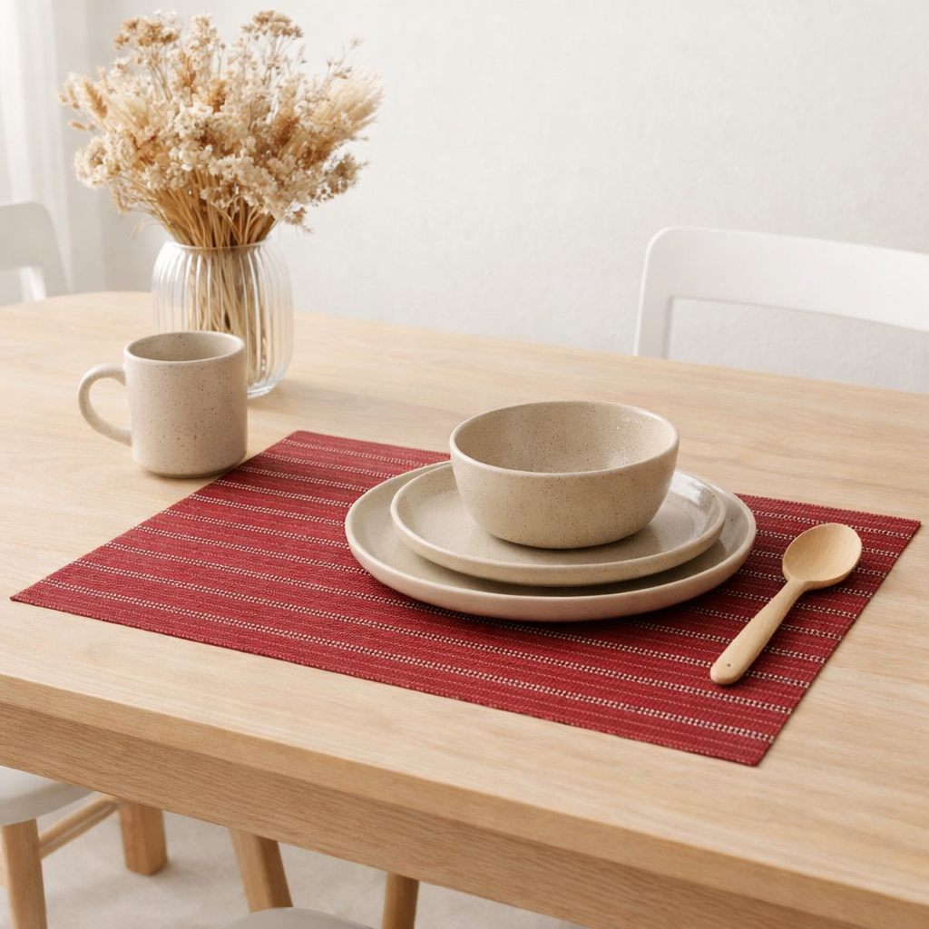 Set de table Manoka Griotte 33 x 45 en situation