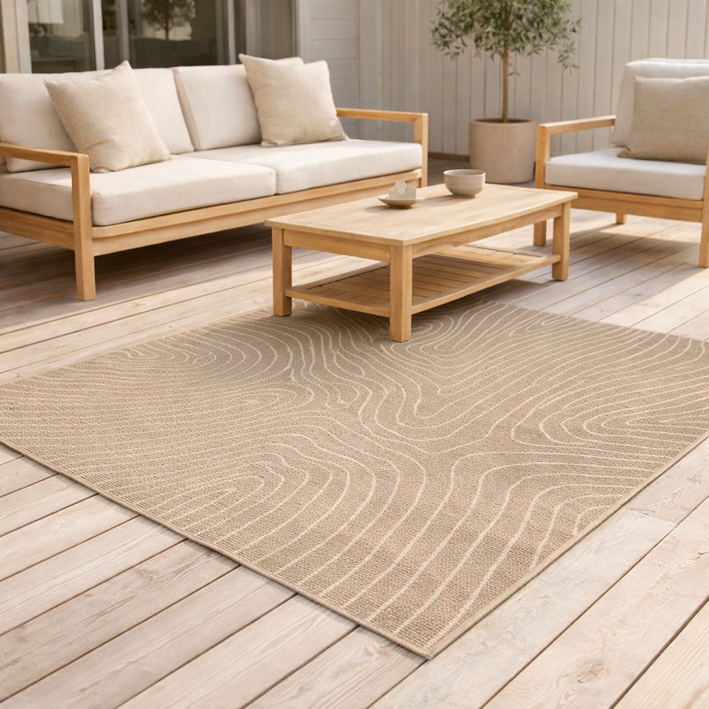 Tapis Alberta extérieur Lin 120 x 170 en situation