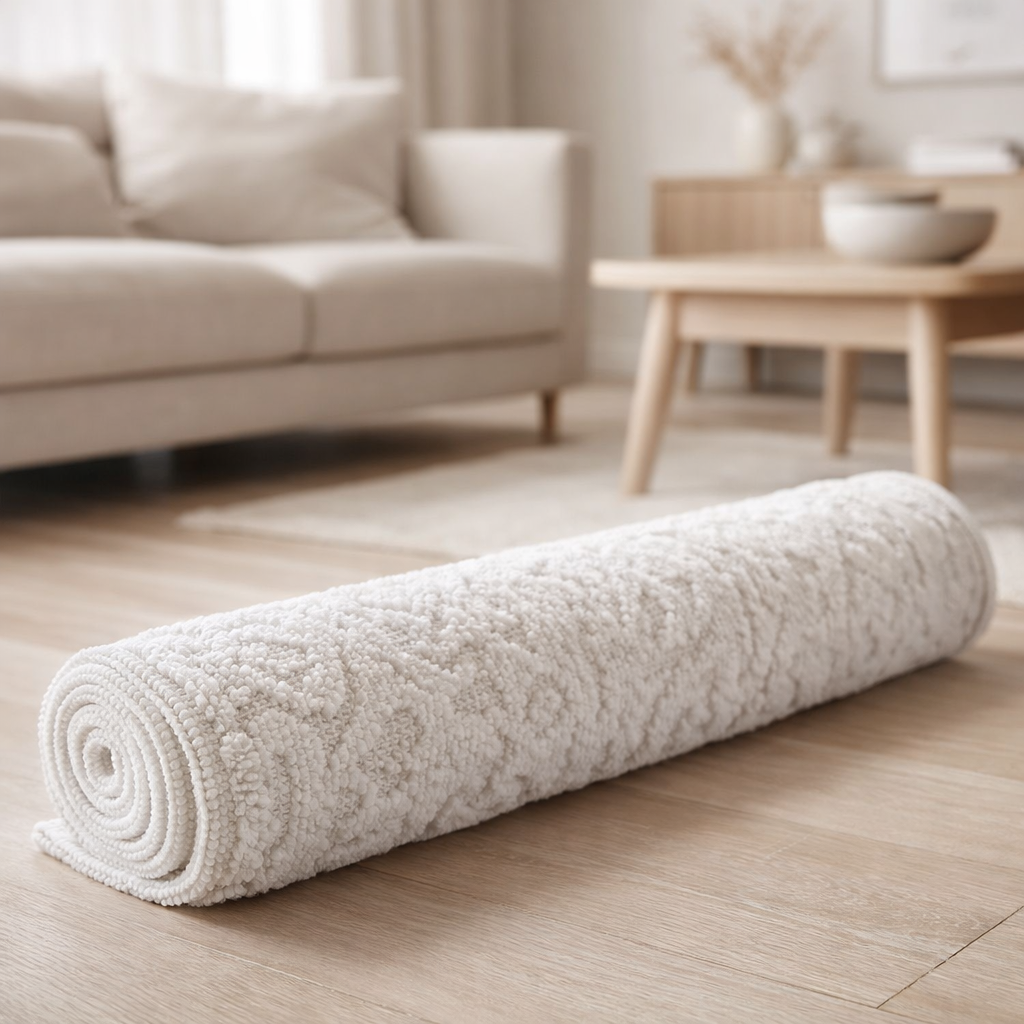 Tapis de bain Gilda Neige 54 x 110 en situation