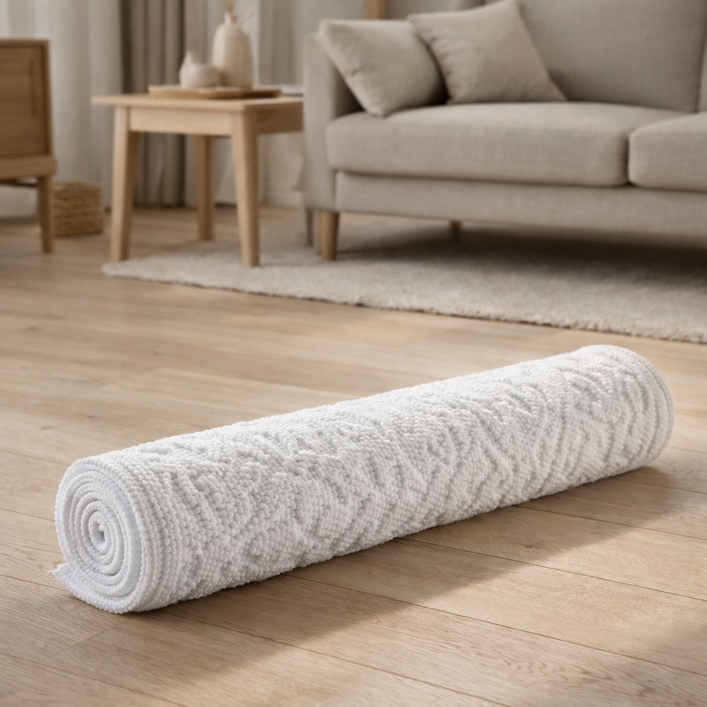 Tapis de bain Gilda Neige 54 x 64 en situation
