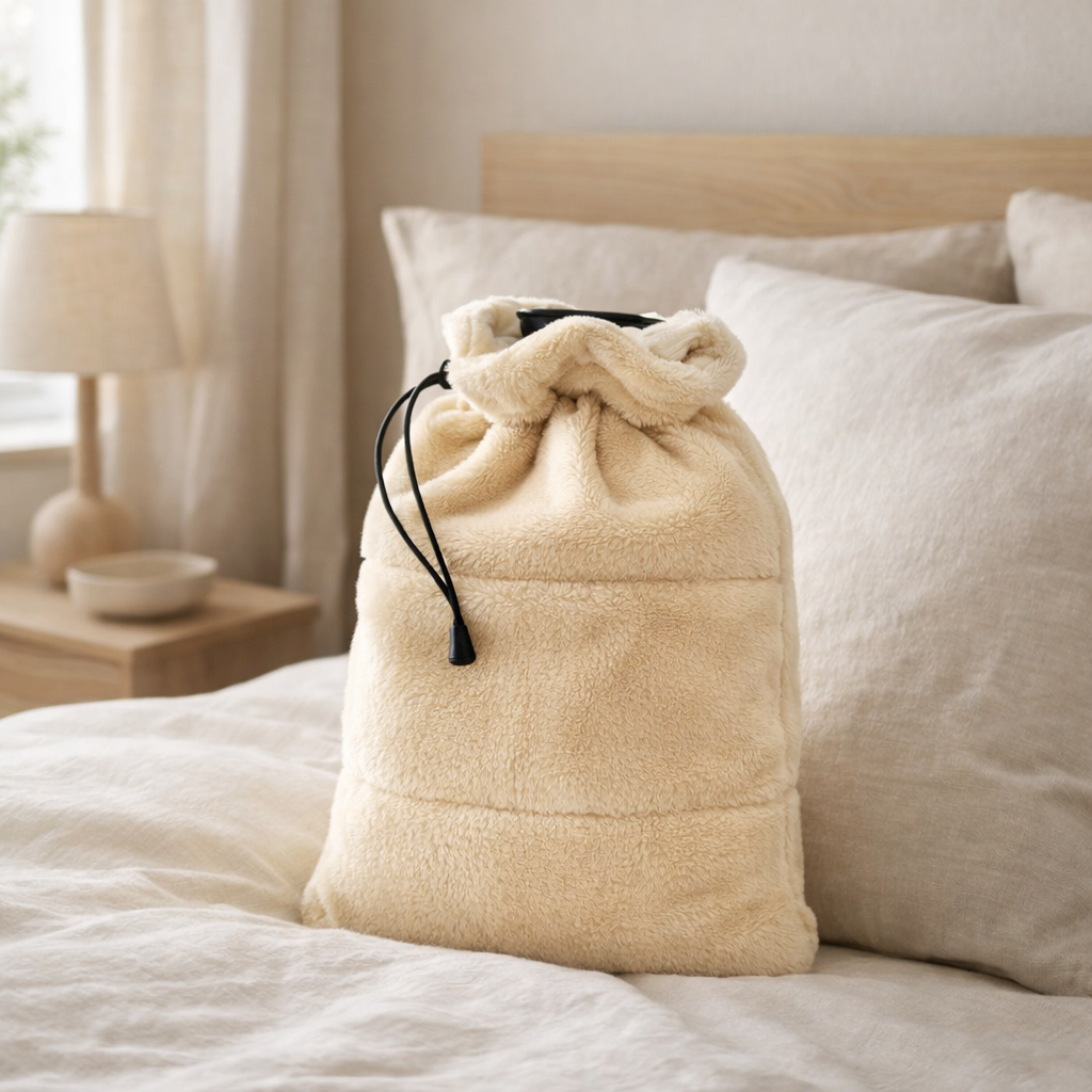 Bouillotte Tendre Crème 23 x 33 en situation