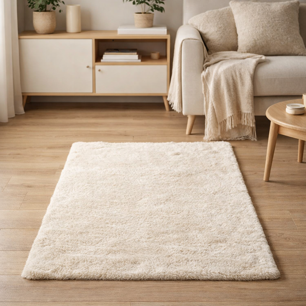 Tapis Eddy Ivoire 70 x 140 en situation