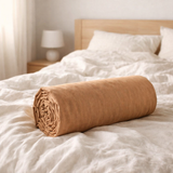 Drap housse Calita Cannelle 140x190 bonnet 30 cm en situation