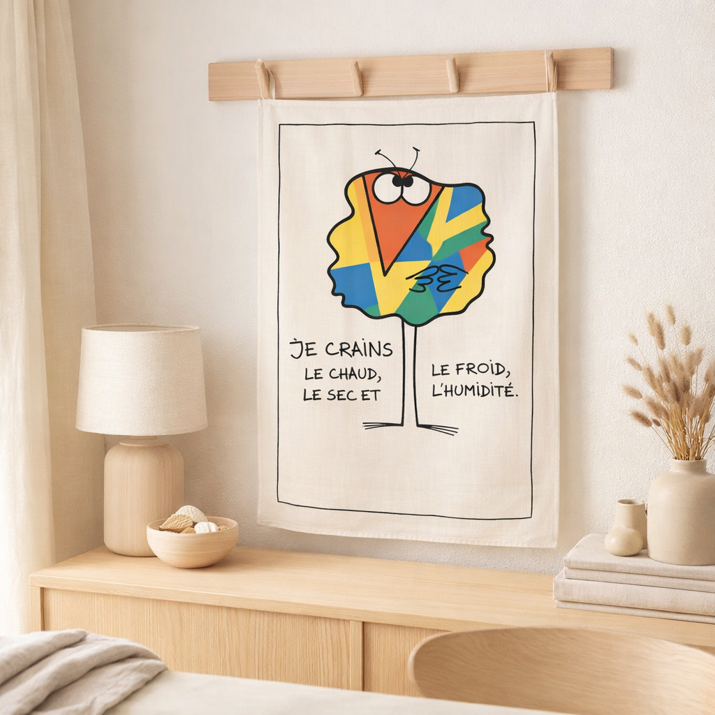 Torchon Shadok Craintif Ecru 48 x 72 en situation