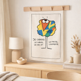 Torchon Shadok Craintif Ecru 48 x 72 en situation