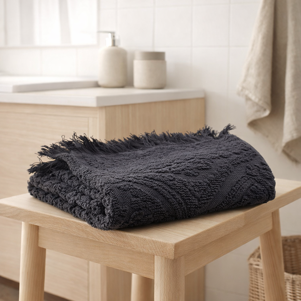Serviette de toilette Zoé Carbone en situation