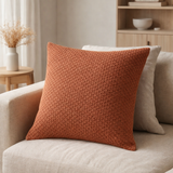 Coussin recyclé Maia Cuivre 45 x 45 en situation