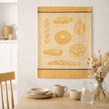 Torchon jacquard Les pains Ocre 50 x 70 en situation