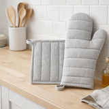 Lot Gant de cuisine/Manique recyclé Jona Perle 15 x 30 en situation