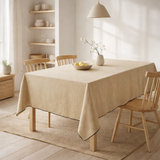 Nappe recyclée Grace Camel 140 x 250 en situation