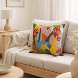 Coussin brodé Izel Minéral 45 x 45 en situation