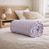 Drap housse Céleste Lilas 200 x 180 en situation
