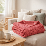 Plaid Tana Framboise 140 x 200 en situation