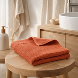 Drap de douche recyclé Abby Marmelade 70 x 130 en situation