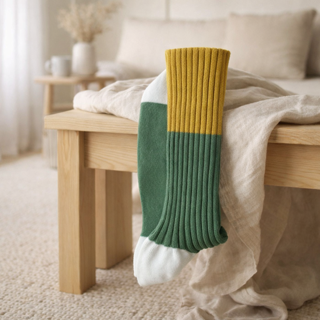 Chaussettes Yvette Green pea 36/38 en situation