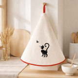 Essuie Mains Dubout Chat Papillon Ivoire 0 X 60 en situation