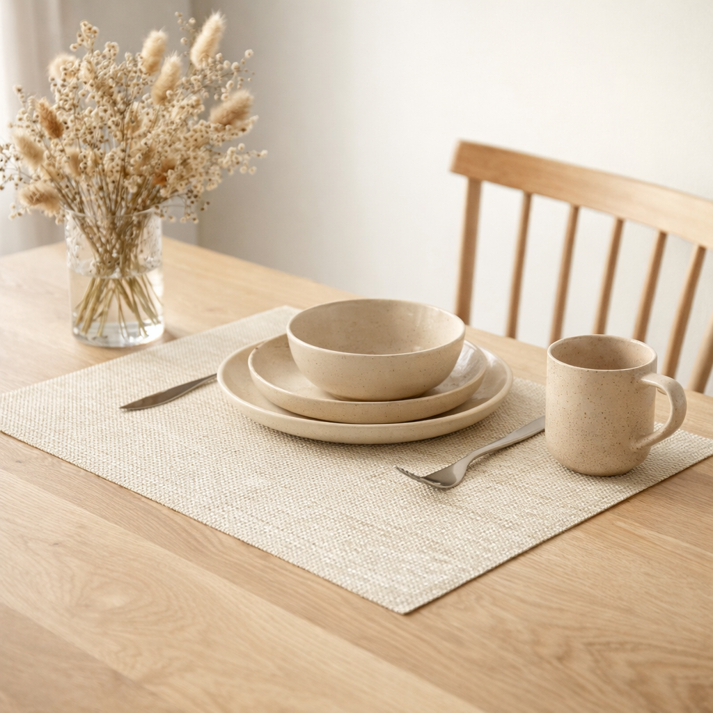 Set de table Canna Neige 33 x 45 en situation