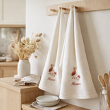 Mignognette 2 Torchons Nid d'abeilles Alsace Assortis 40 x 60 en situation
