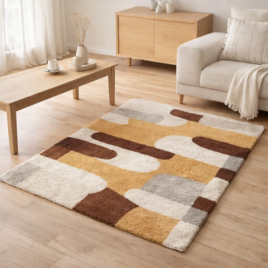 Tapis Tahina 2 Multico 120 x 170 x 3 cm en situation