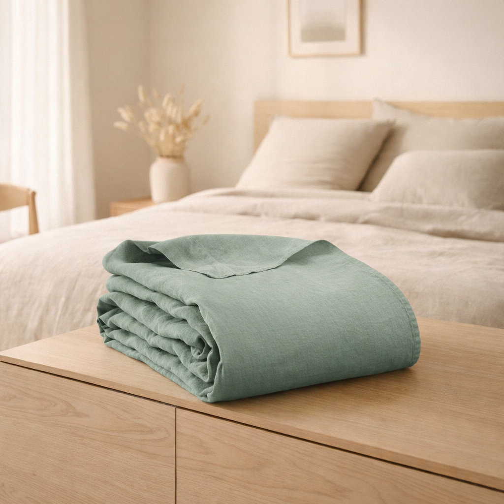 Drap plat Kala Sauge 240 x 300 en situation